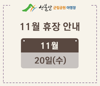 11월 휴장일 11월 20일