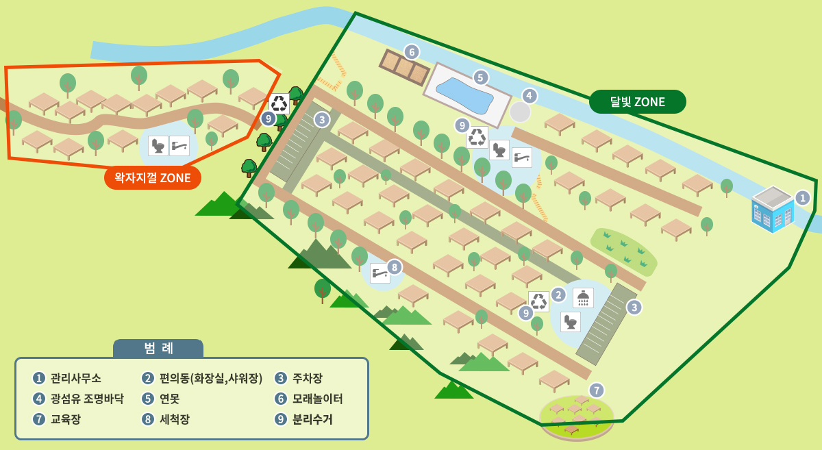 작천정달빛야영장 시설도